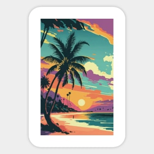 Sunset at the beach Sticker